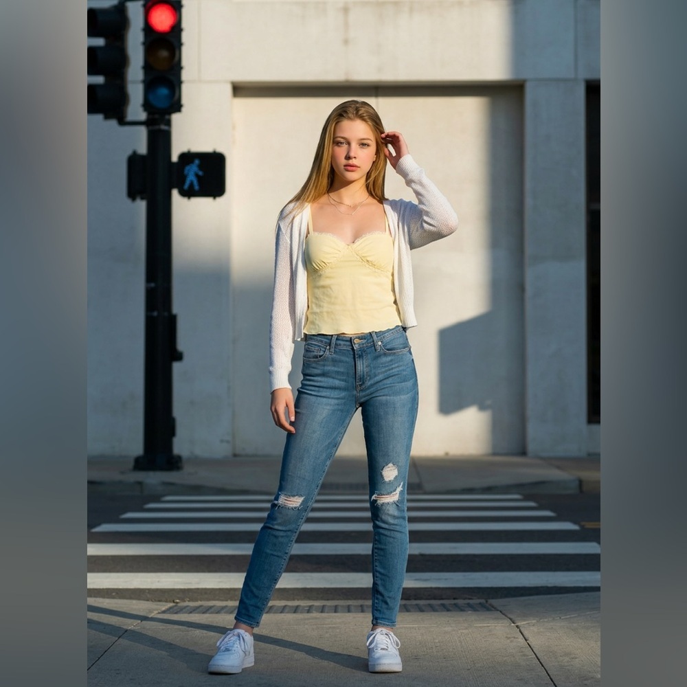 Frame Denim Le Skinny de‎ Jeanne- Laurel Distressed Jeans